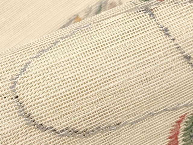 平和屋着物■極上　1854年創業　帯屋捨松　八寸名古屋帯　抽象文　薄香色地　逸品　CYAA3390s5 平和屋着物□極上 1854年創業 帯屋捨松 八寸名古屋帯 抽象文 薄香色地