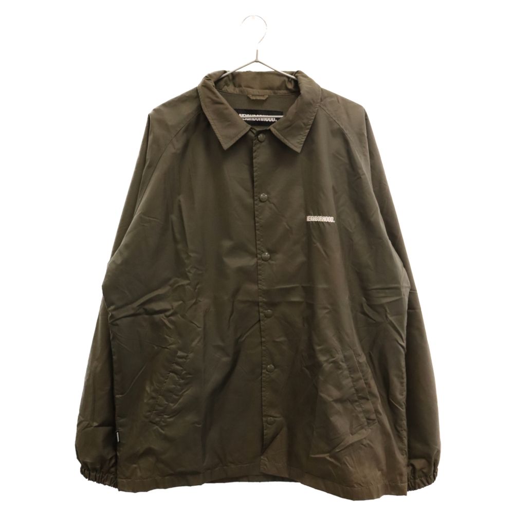 NEIGHBORHOOD (ネイバーフッド) 20AW BROOKS N-JKT ロゴプリントナイロンコーチジャケット カーキ 202TSNH- JKM01 - メルカリ