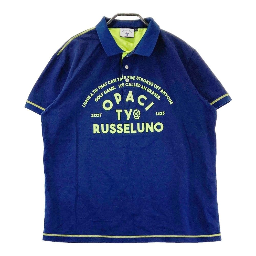 サイズ：7 RUSSELUNO ラッセルノ 半袖ポロシャツ ルチャ ロゴプリント
