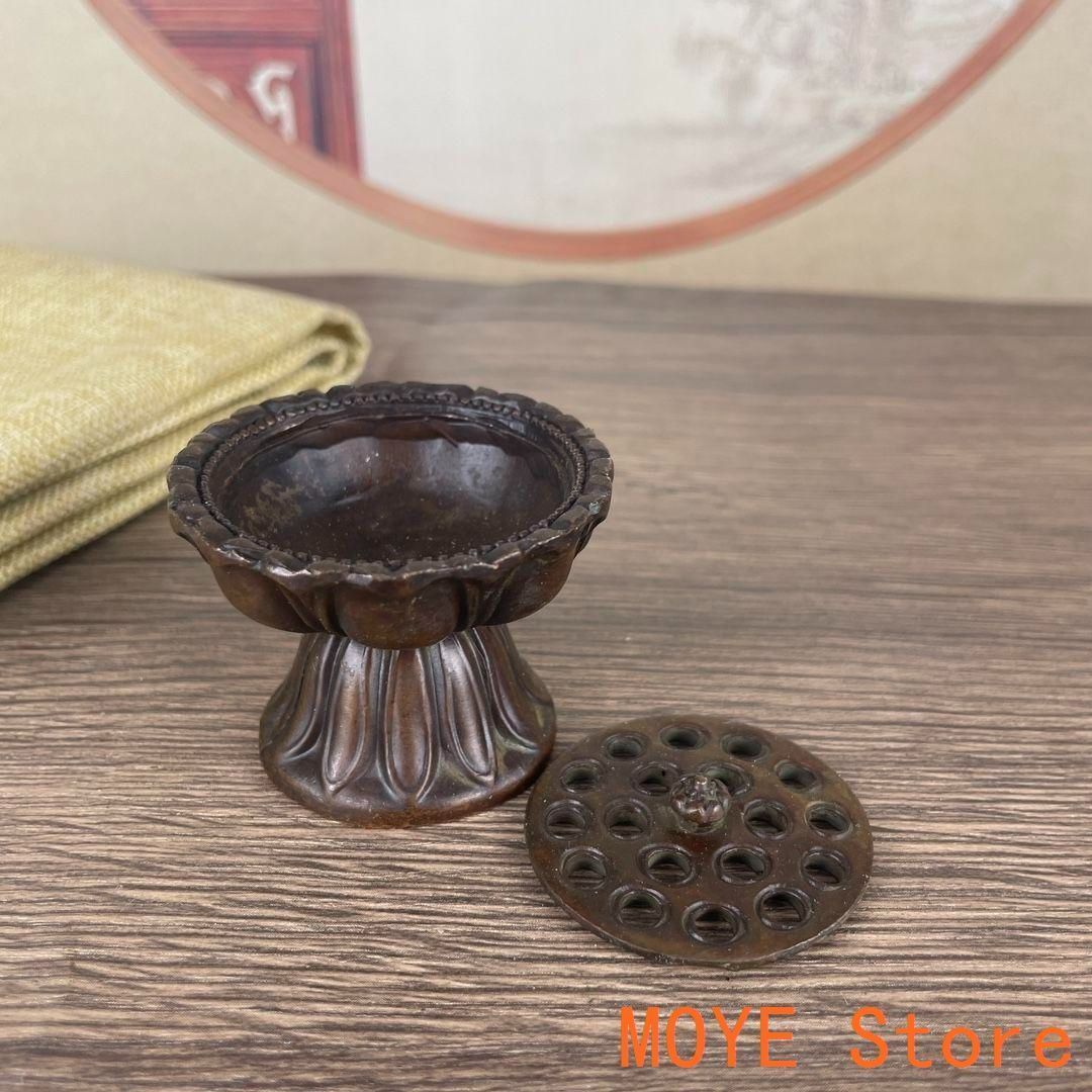 銅 細工 透かし彫り蓮華香炉 室内アロマ炉 茶道具 香道具 装飾品 工芸品 置物 銅細工 蓮華小香炉 香道具 装飾品 工芸品 美術品 置物 - メルカリ