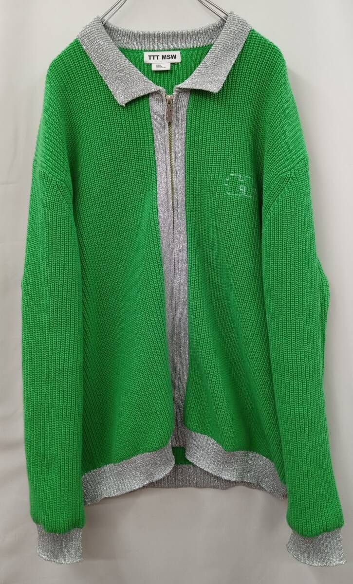TTTMSW　ラメ　カーディガン　L TTT MSW ティー カーディガン TTTMSW＞ ラメ ジップ カーディガン