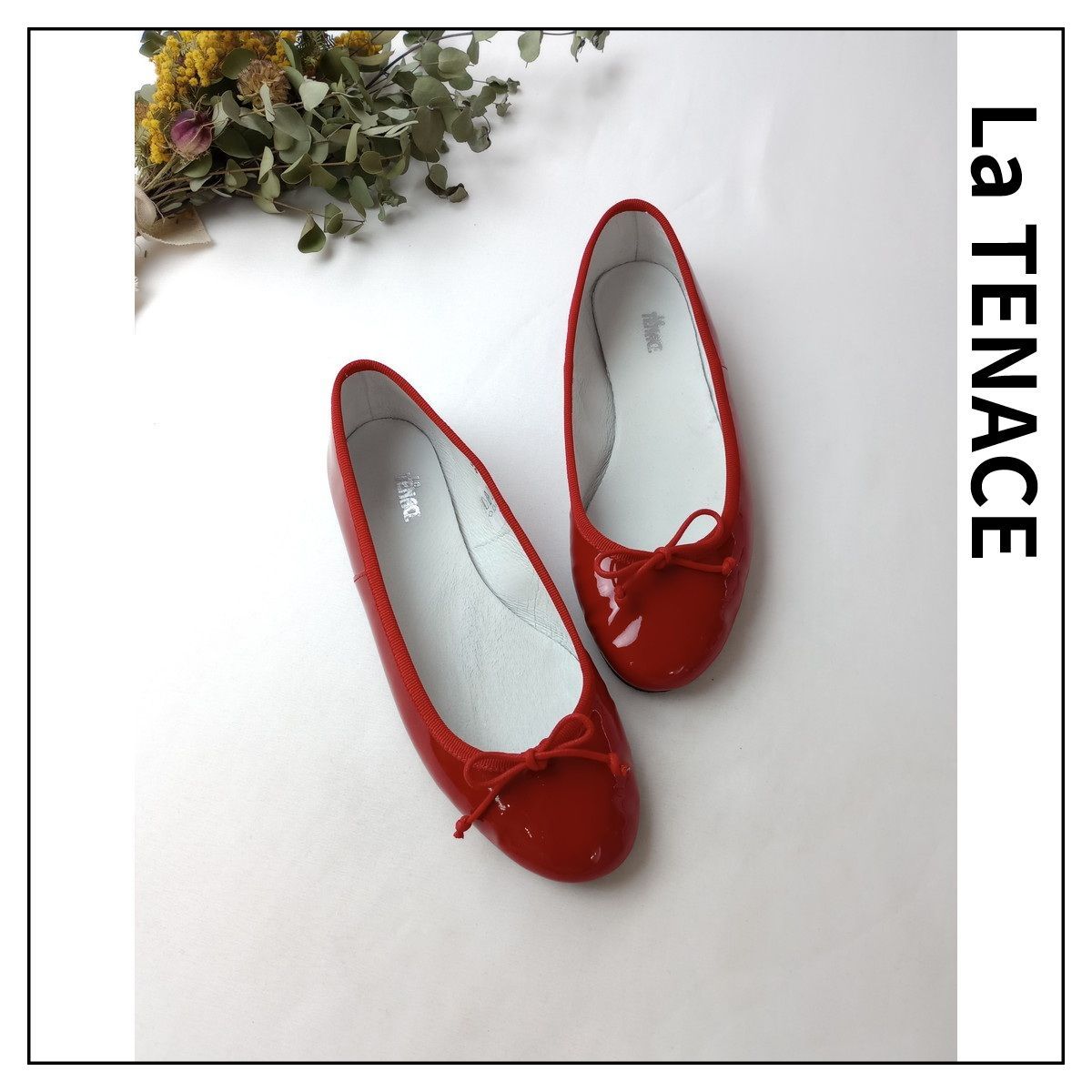 サマーセール ミニグランド バンドル La フラット バレエシューズ エナメル テナーチェ ラ TENACE 靴