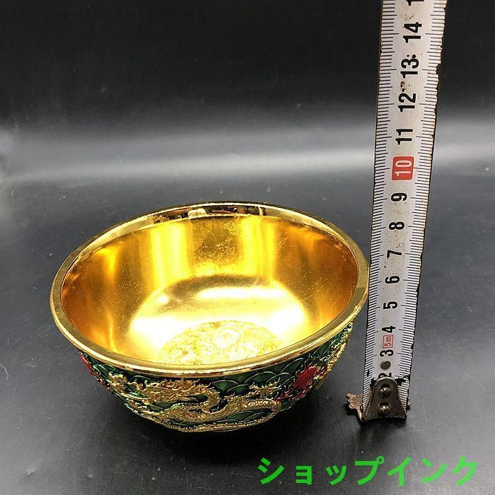 清乾隆 双龍碗 景泰藍双龍戯珠碗 装飾品 現代工芸品 美術品 置物