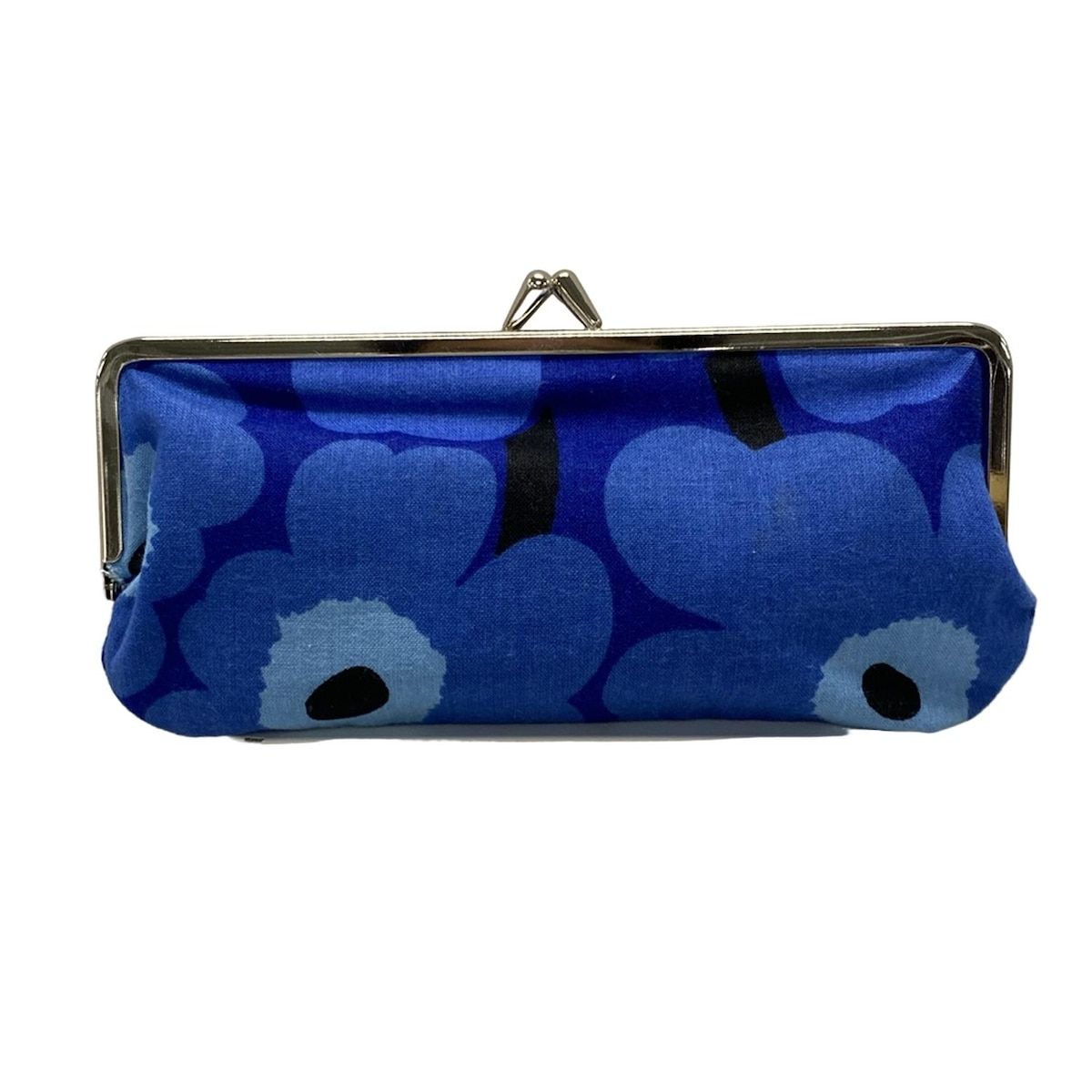 marimekko(マリメッコ) ポーチ - ブルー×ダークネイビー がま口