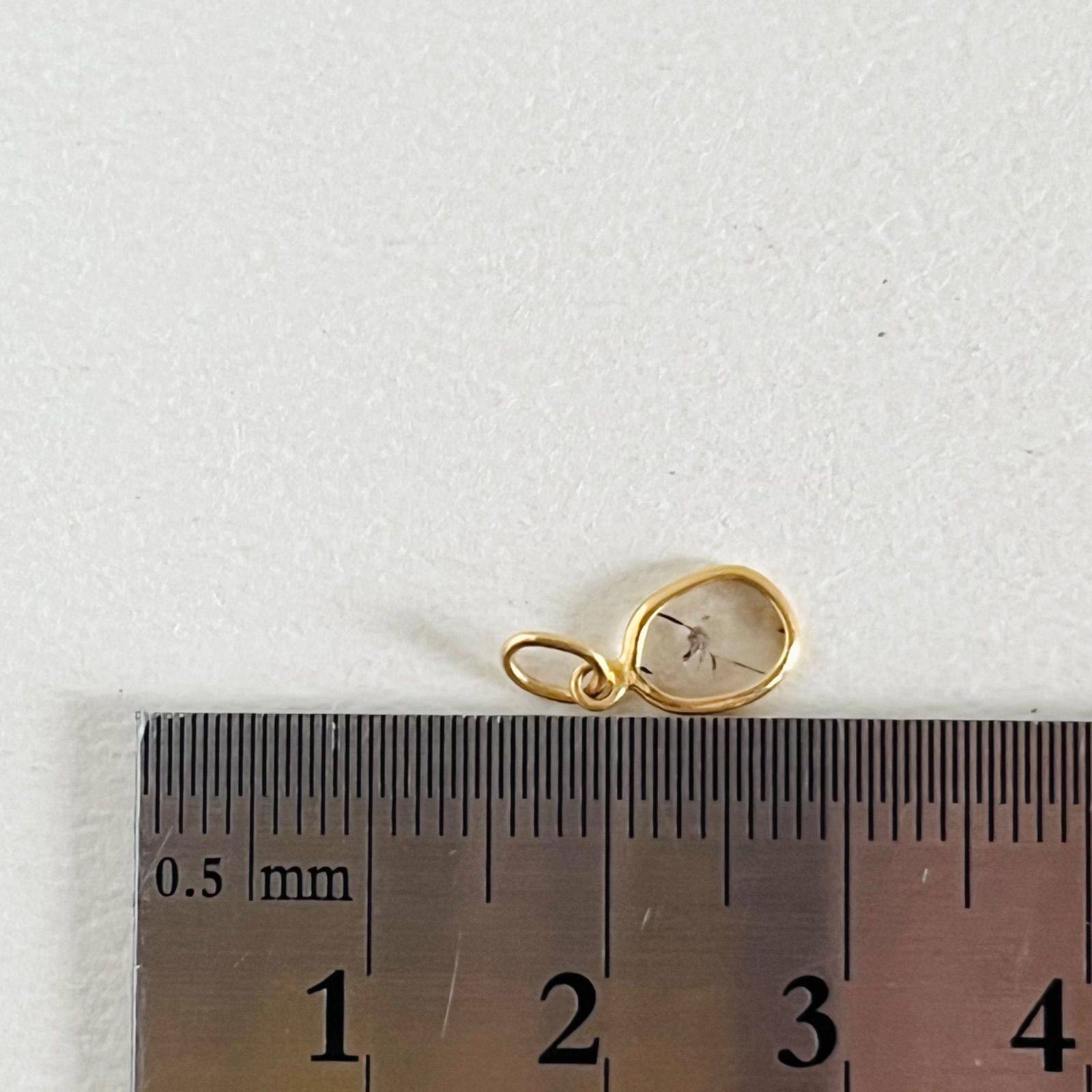 K18YG 天然ダイヤモンド スライスダイヤモンド チャーム