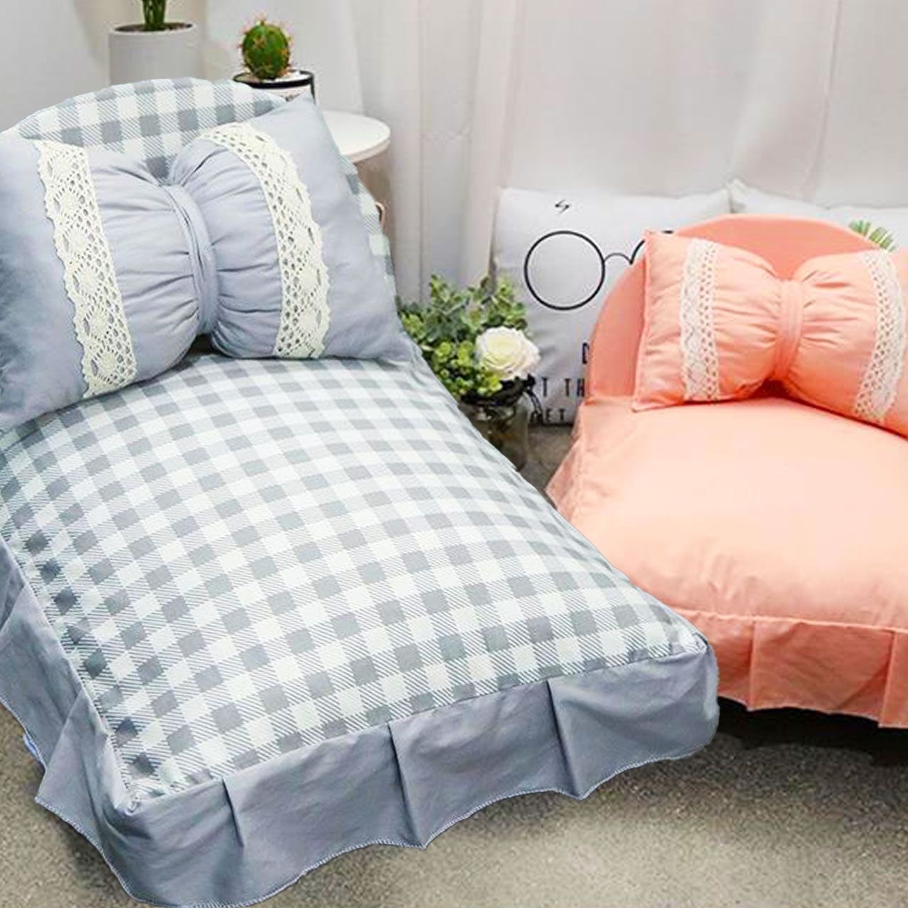 ペットベッド 猫ベット 猫用 ネコ 洗える キャットベッド 犬ベッド プリンセスベット 小型犬用 犬 猫 ペットソファー 猫用ベッド 室内用 クッション 安眠 あったか 冬用 寝具 猫用品 猫鍋 猫型 ピンク グレー S|M