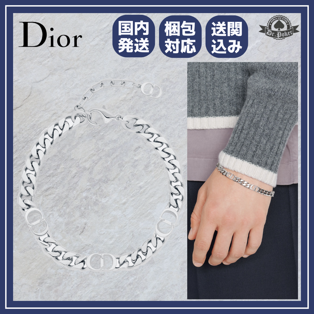 超美品の DIOR ディオール CD ICON チェーンリンク ブレスレット 64328