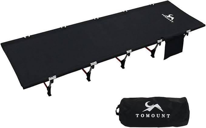 トモウント 折りたたみ式ベッド キャンプコット ローコット アウトドアベッド 軽量 コンパクト 静音性 通気性 幅広く キャンプベッド 防水 耐荷重150kg ブラック