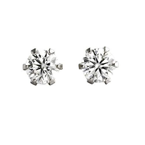 Pt900 ダイヤ ピアス 0.10ct + 0.10ct 合計0.20ct-