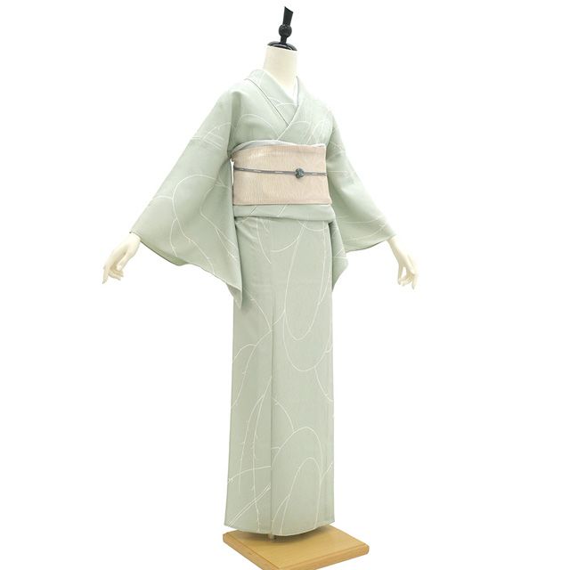 淡グリーン 単衣