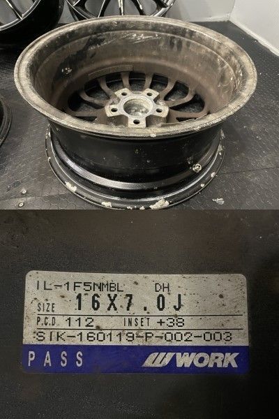 WORK IMPORT LABEL IL-1F5 NMBL ワーク インポートレーベル 16インチ 4本 7J5HPCD112+38 ブラック VW  アウディ等 (VHC261) - メルカリ