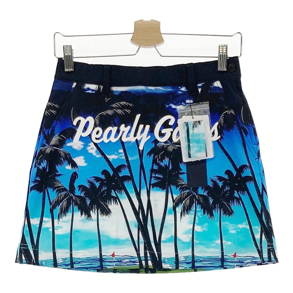 サイズ 0 PEARLY GATES パーリーゲイツ 055-1234612 スカート ヤシの木プリント ブルー系 240101532659 ゴルフウェア レディース ストスト