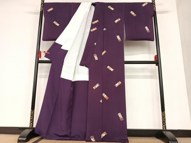 平和屋着物○人形作家・ホリヒロシ 小紋 短冊花文 松竹梅 千鳥 鬼しぼ  