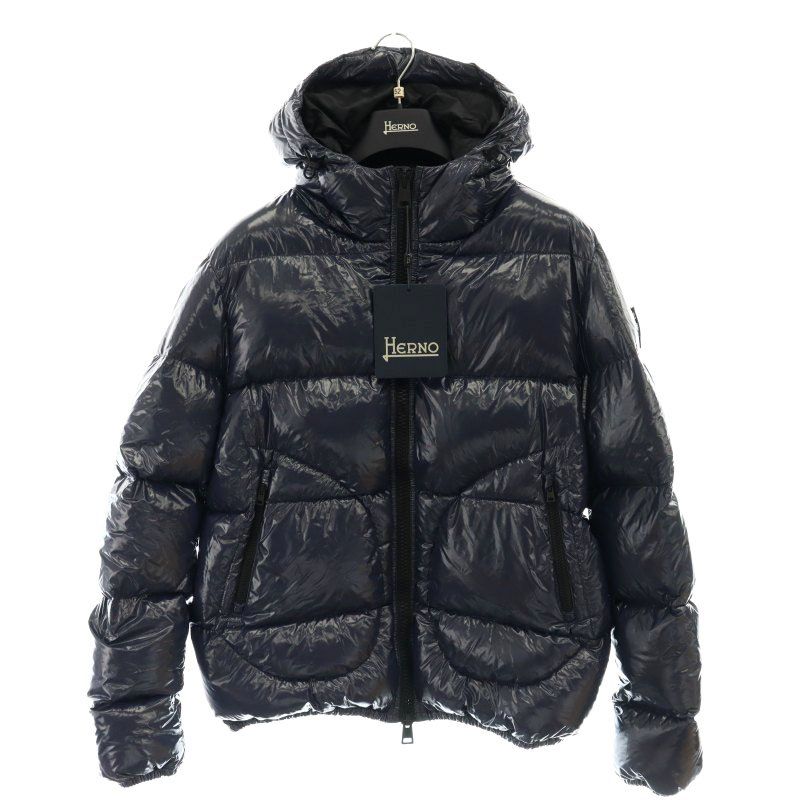 ヘルノ HERNO gloss hooded bomber jacket ダウンジャケット