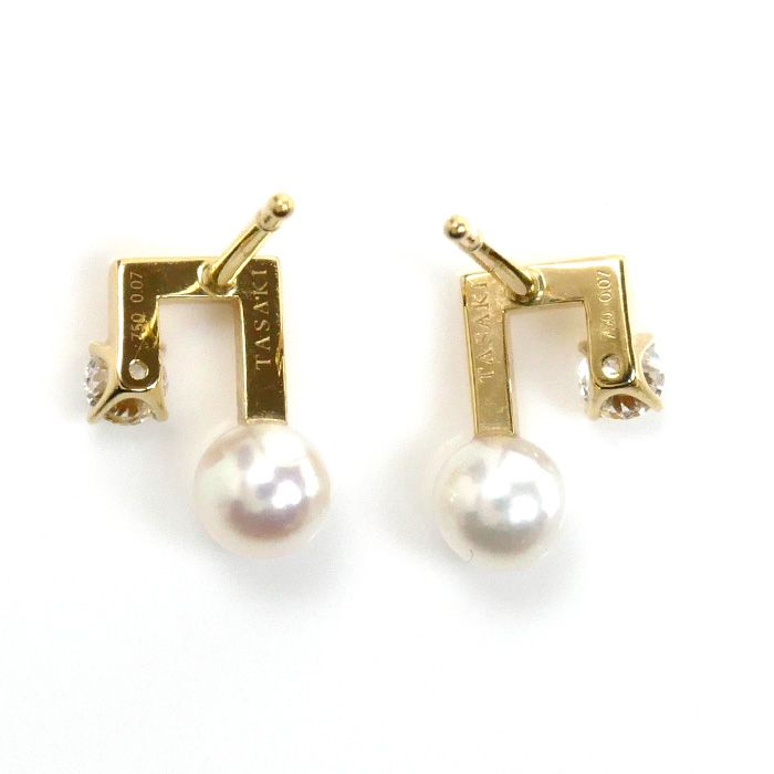TASAKI タサキ K18YG イエローゴールド プチ バランス ノート ピアス  