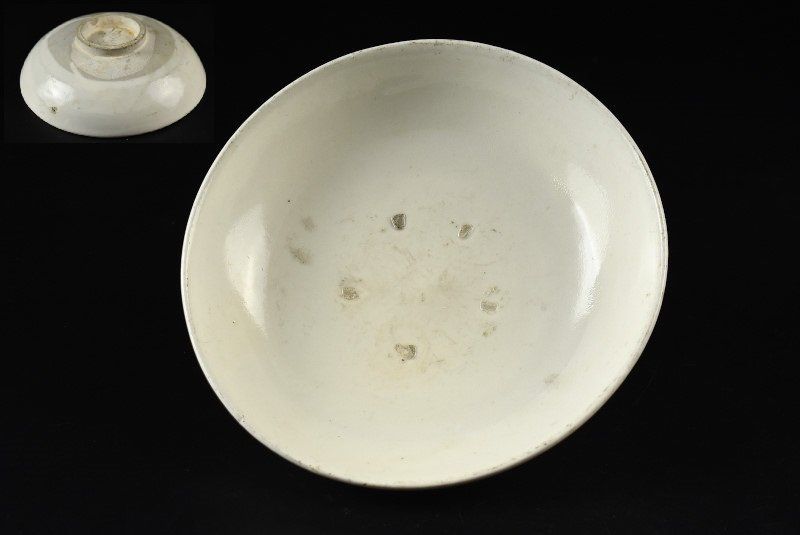 蔵A4653】中国古美術 磁州窯 白磁平碗 宋～元時代 - メルカリ