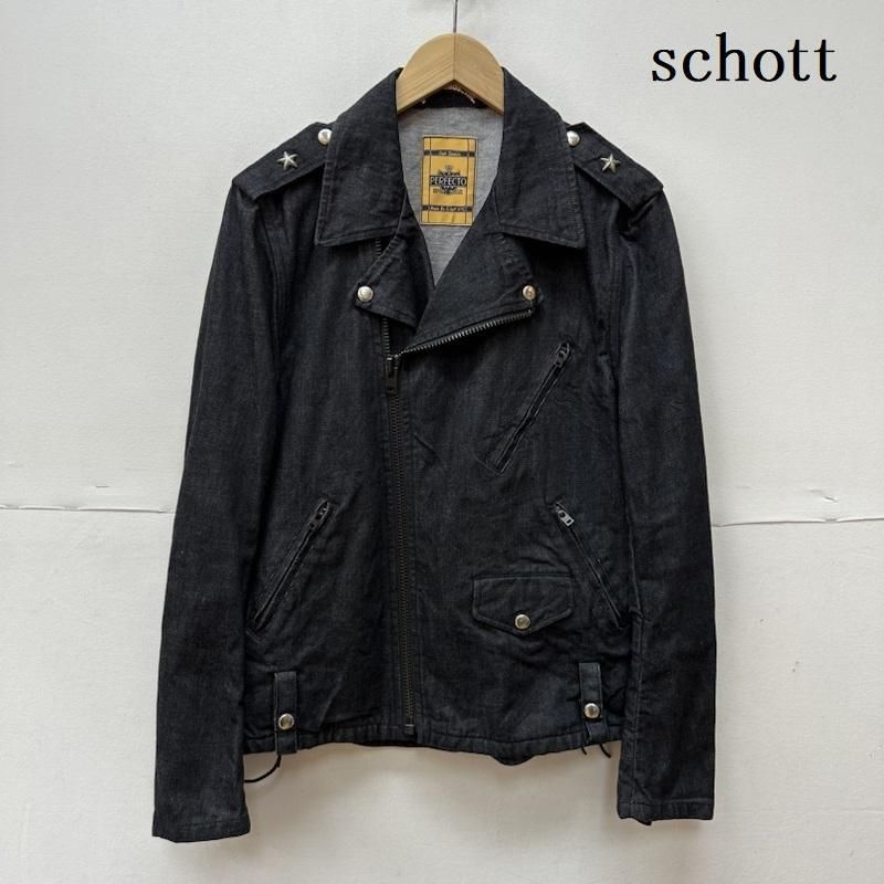 schott ワンスター デニム ダブル ライダース ジャケット サイド