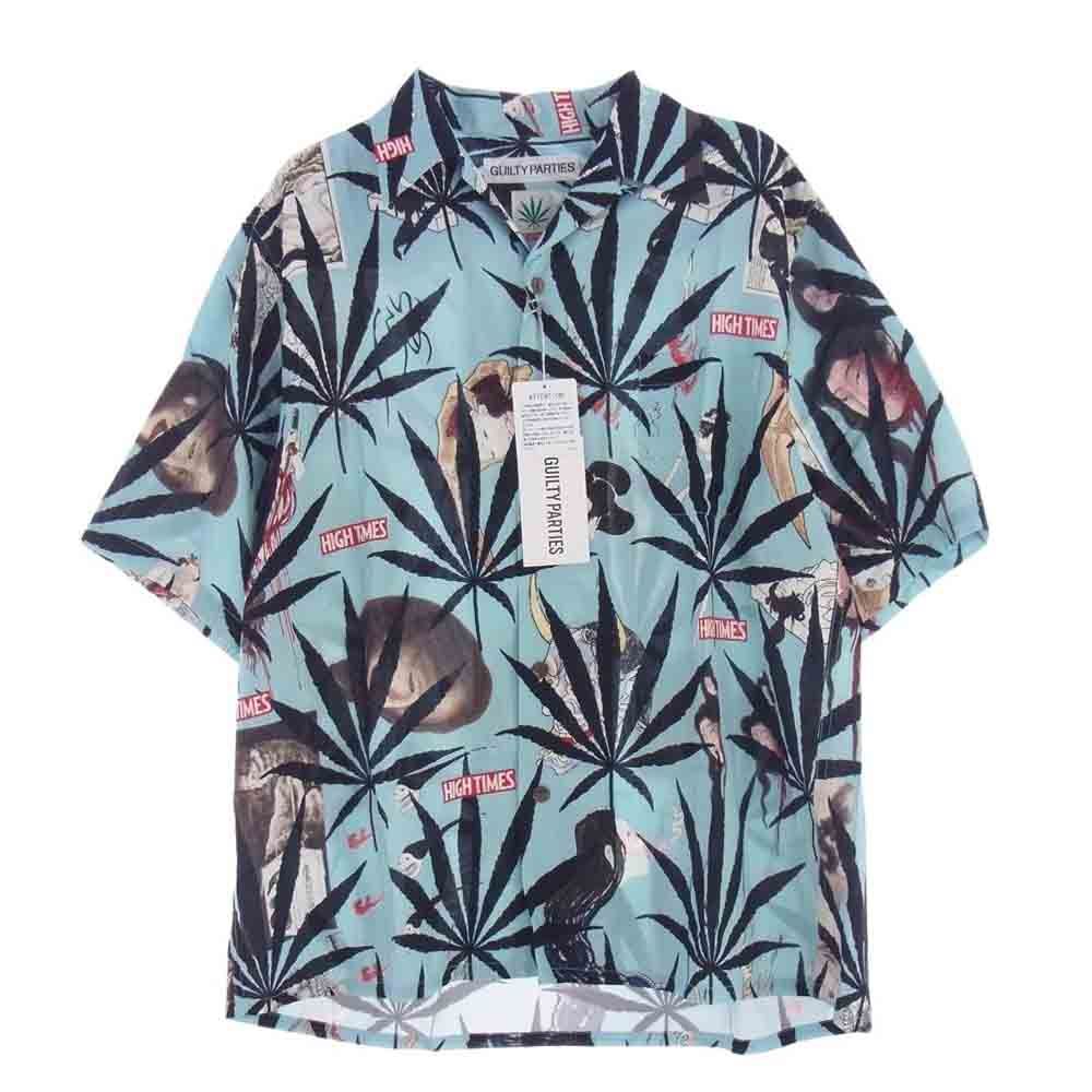 WACKO MARIA ワコマリア 半袖シャツ 24SS HIGTTIMES-WM-HI06 舐達麻 HIGHTIMES SS HAWAIIAN SHIRT TYPE 2 ハワイアン 半袖 シャツ Mサイズ ライトブルー系【中古】