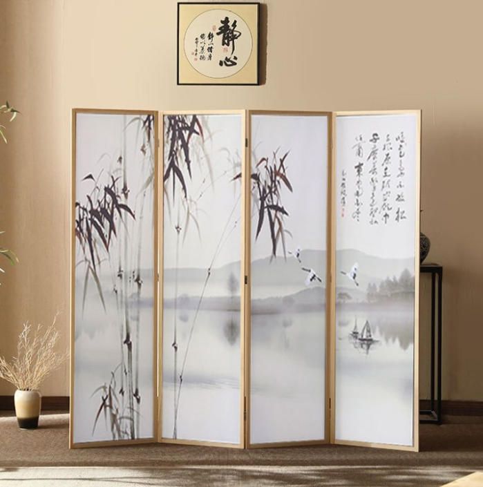 風雅で古風な松木家の玄関移動オフィスホテルリビングオフィス折りたたみ屏風仕切り