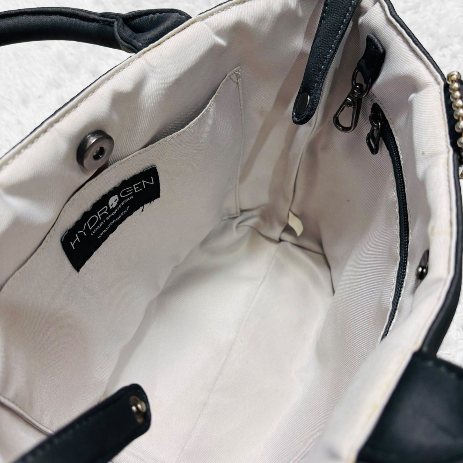 ハイドロゲン HYDROGEN ハンドバッグ TOTE BAG ロゴチャーム付