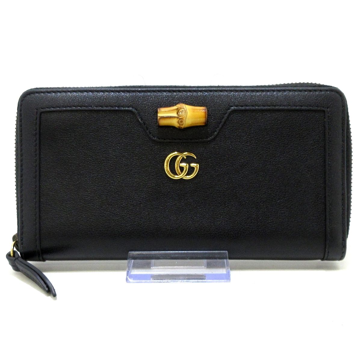 GUCCI(グッチ) 長財布美品 ダイアナ,バンブー 658634 黒 ラウンドファスナー レザー - メルカリ