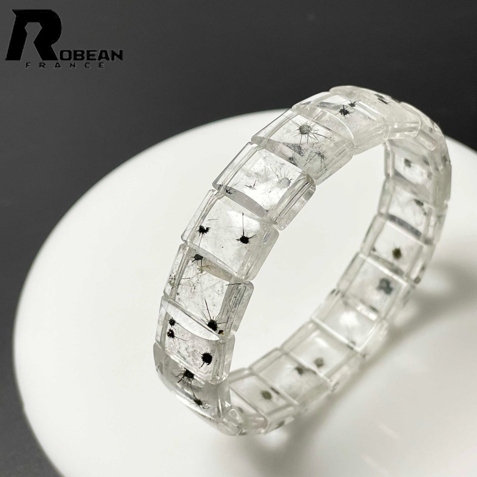 上品 EU製 定価28万円★ROBEAN・ホーランダイトインクォーツ・バングル★パワーストーン ブレスレット 天然石 約14.1*9.6*5.2mm M1002H325