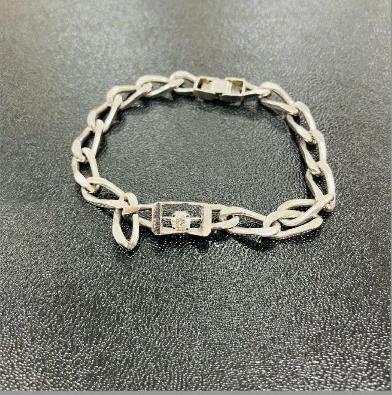 A ヴィンテージ シルバー ブレスレット silver 天然 ダイヤモンド Diamond メンズ レディース ユニセックス プレゼント 古着系 ヴィンテージ