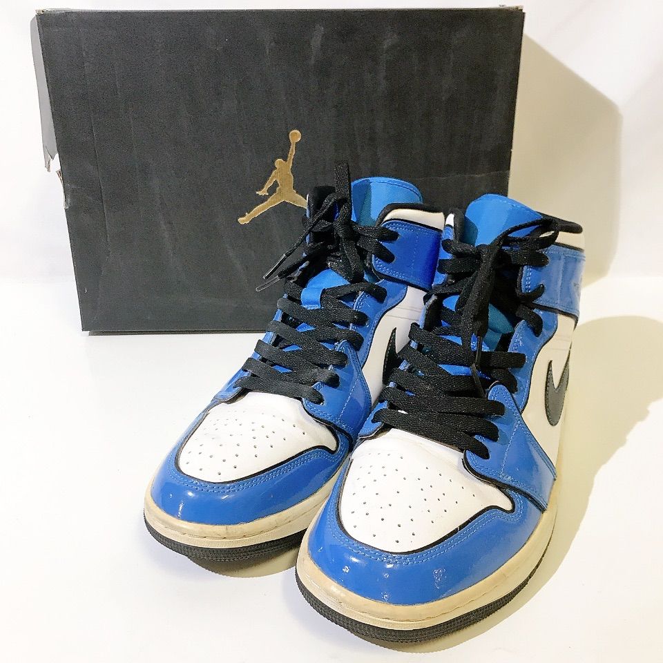 NIKE ナイキ AIR JORDAN ハイカットスニーカー ブルー ホワイト エナメル メンズ 28cm DD6834-402 - メルカリ