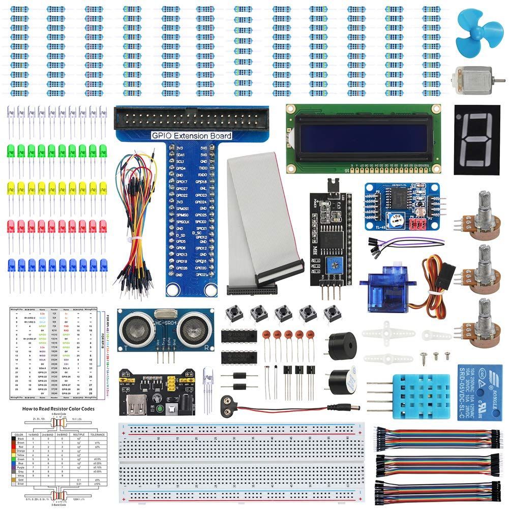 Python C++ JAVA ラズベリー プログラミング 電子部品セット 学習キット パイ用 電子工作キット スターターキット 超入門 初心者向け Pi用センサーキット 日本語チュートリアル Raspberry WayinTop