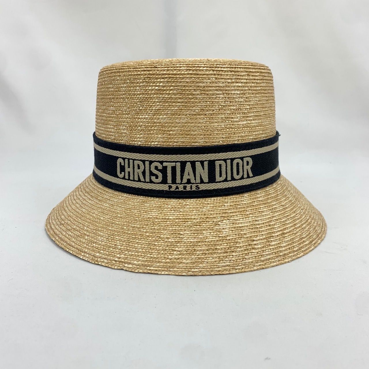 DIOR サマー ハット ベージュ ネイビー ストロー