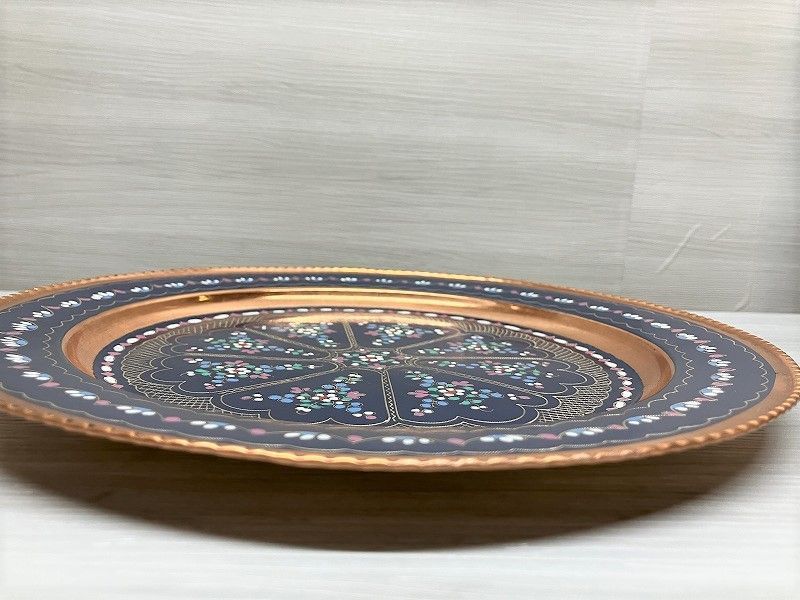 在庫限り】 新品、未使用 [1215003] トルコ製の飾り皿 金属工芸 