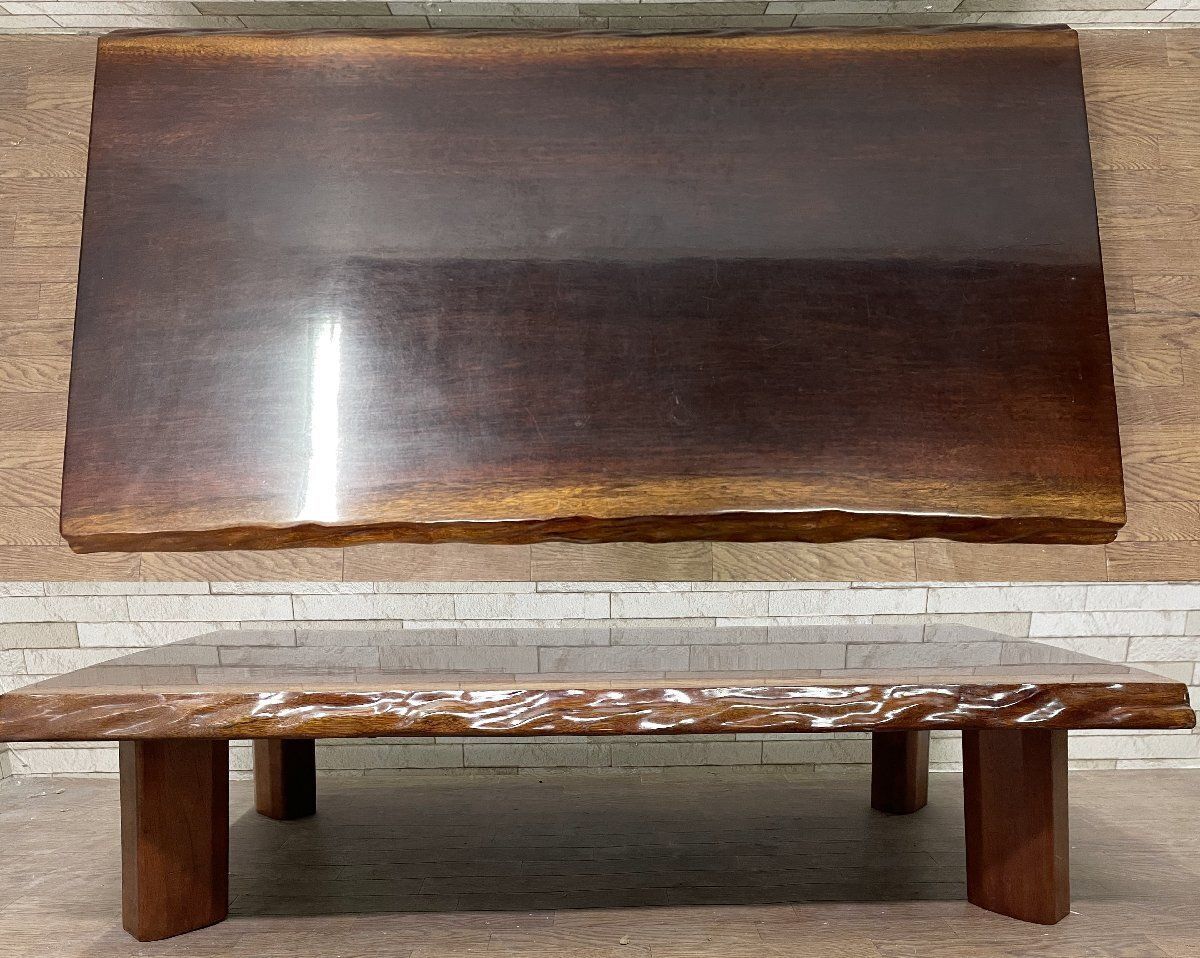 タガヤサン鉄刀木 一枚板 座卓 136×72cm センターテーブル ロー
