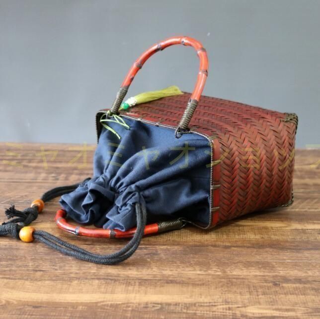 煎茶道具 茶道具 提籃(ていらん) 籠 煎茶・茶道具箱 民芸品 c634