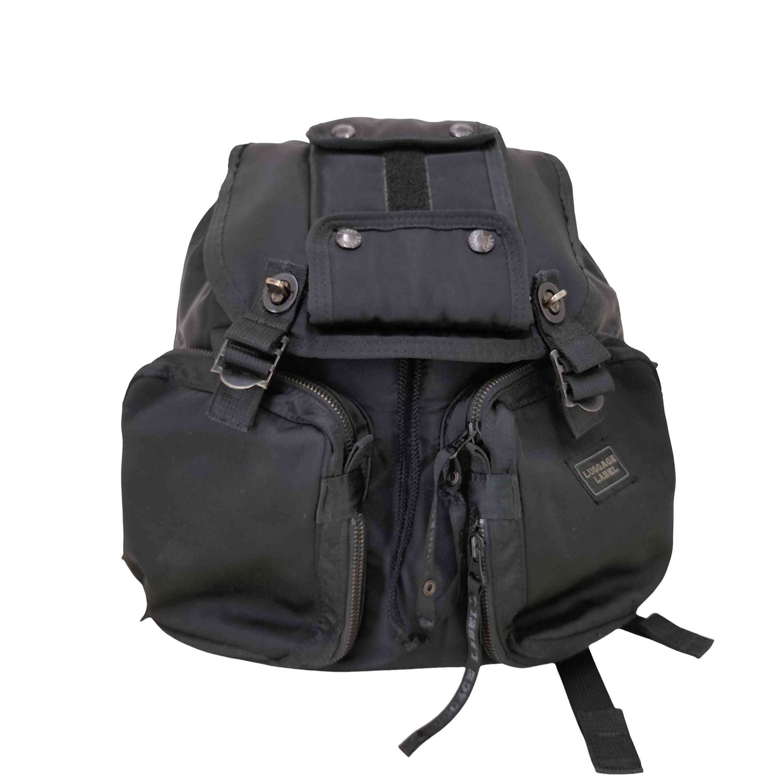ラゲッジレーベル LUGGAGE LABEL JET-BLACK Backpack マルチポケット 