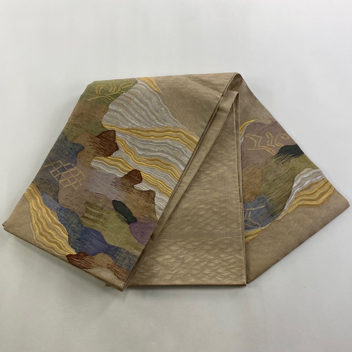 薄茶色 お太鼓柄