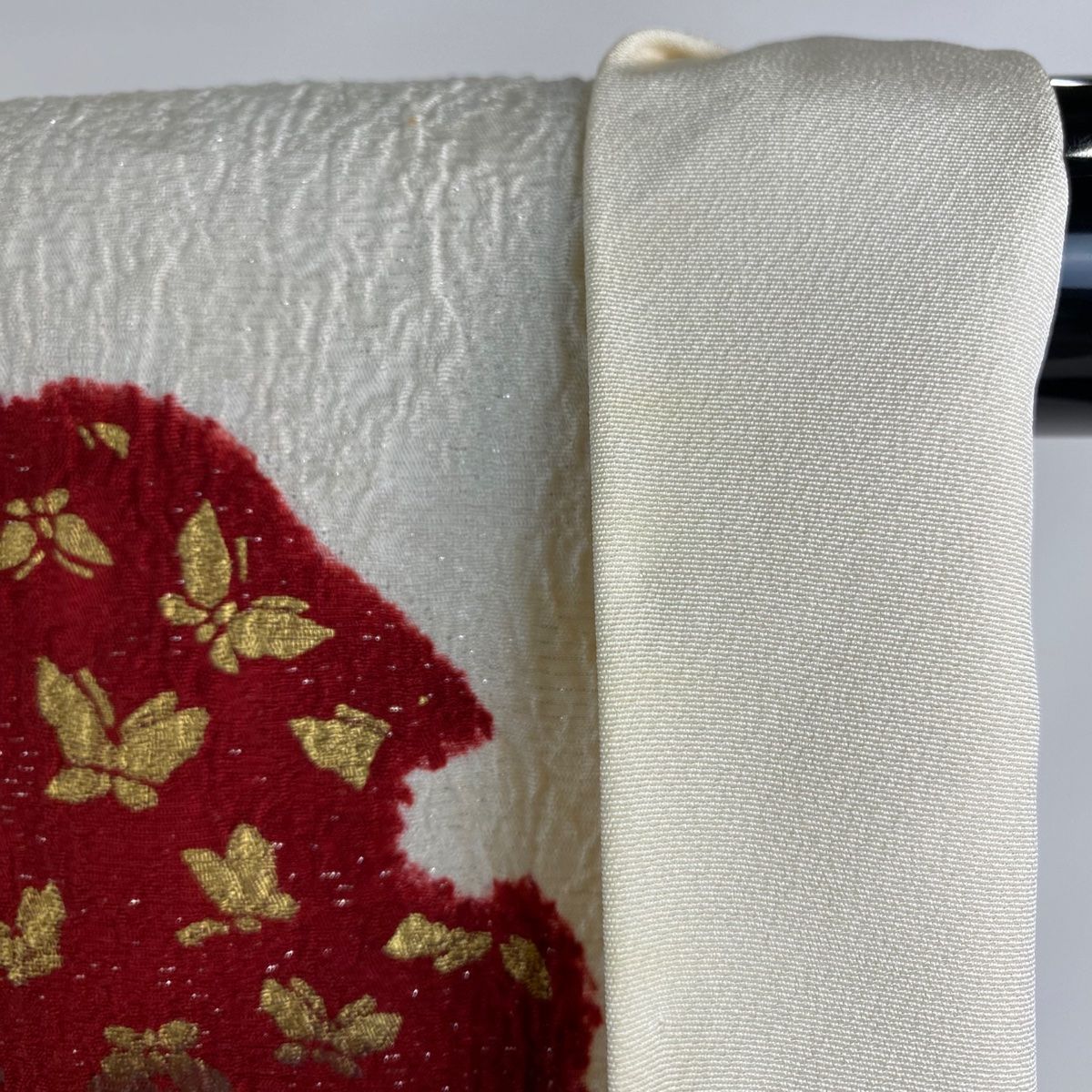 振袖 大きいサイズ 裄71.5㎝ 幅広　クリーム色　正絹 中古 c-68 振袖 大きいサイズ 裄71.5㎝ 幅広クリーム色正絹 中古 c-68