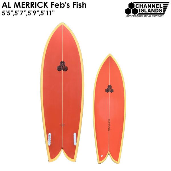 新品送込アルメリック5.5 Feb's Fish 赤スプ＋黄レール A2533 楽天市場】25 チャンネルアイランド Channel Islands FEB'S FISH