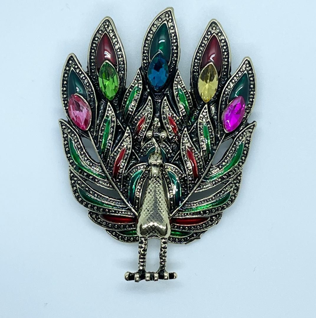 ヴィンテージ孔雀ブローチSphinx