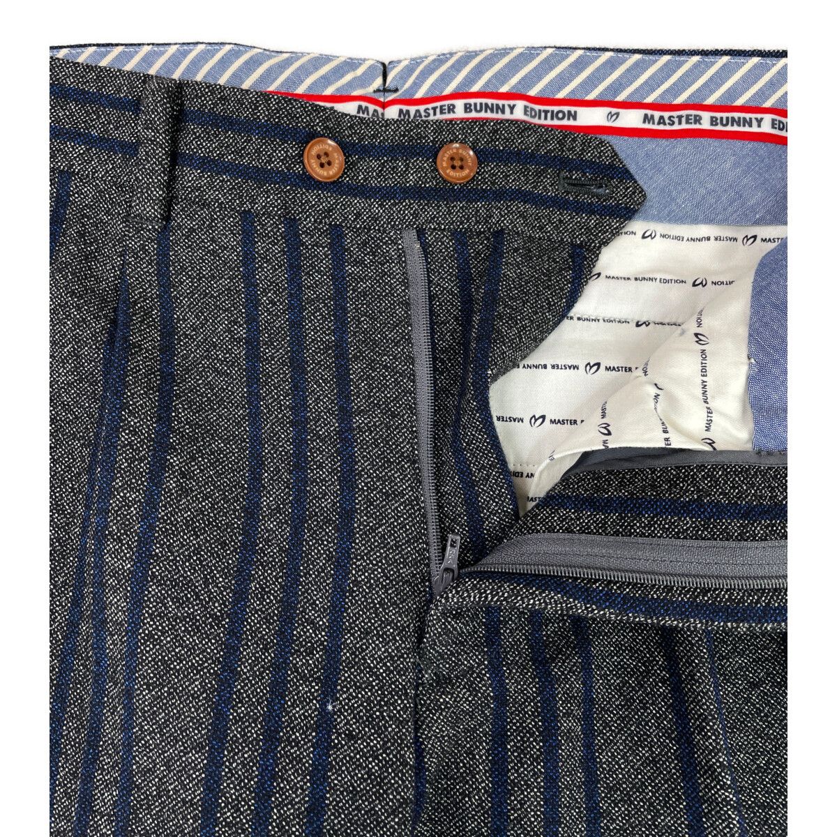 メンズ マスターバニーエディション MASTER BUNNY EDITION パンツ 4 M グレー系 ストライプ ウール混 LLC-HASEGAWATOSO_COM