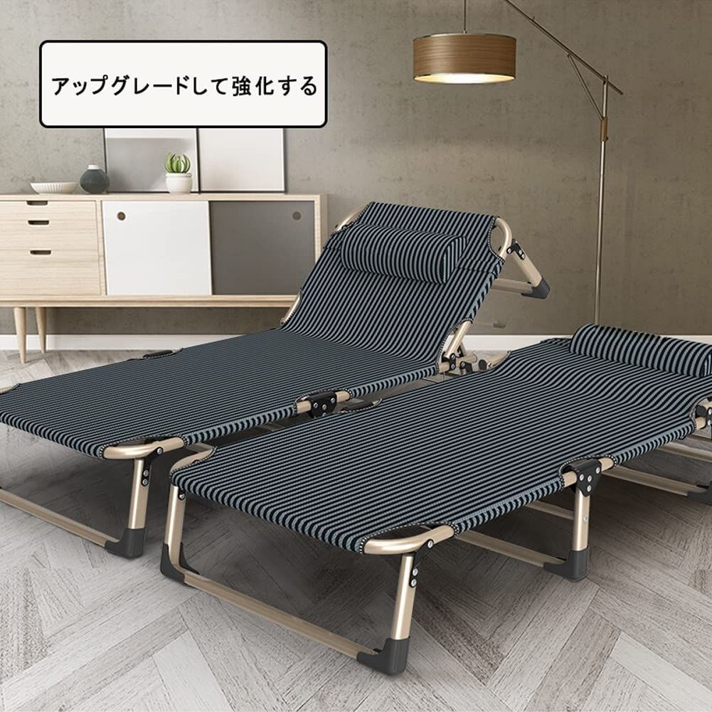 【色: ストライプ】折りたたみベッド サマーベット 簡易ベッド 折り畳み 室内