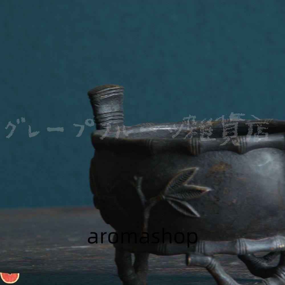 銅炉 香炉【福地洞天】 三足竹節紋香炉 宣徳炉 茶道香道具 工芸品 置物 銅炉 香炉【福地洞天】 三足竹節紋香炉 宣徳炉 茶道香道具