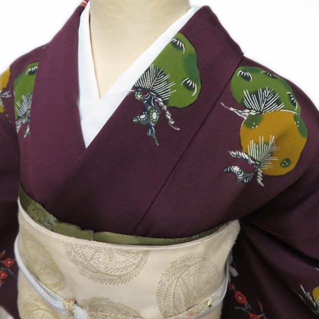 着物　正絹　あずき色　付下げ 着物 正絹 あずき色 付下げ 着物 正絹 あずき色付下げ