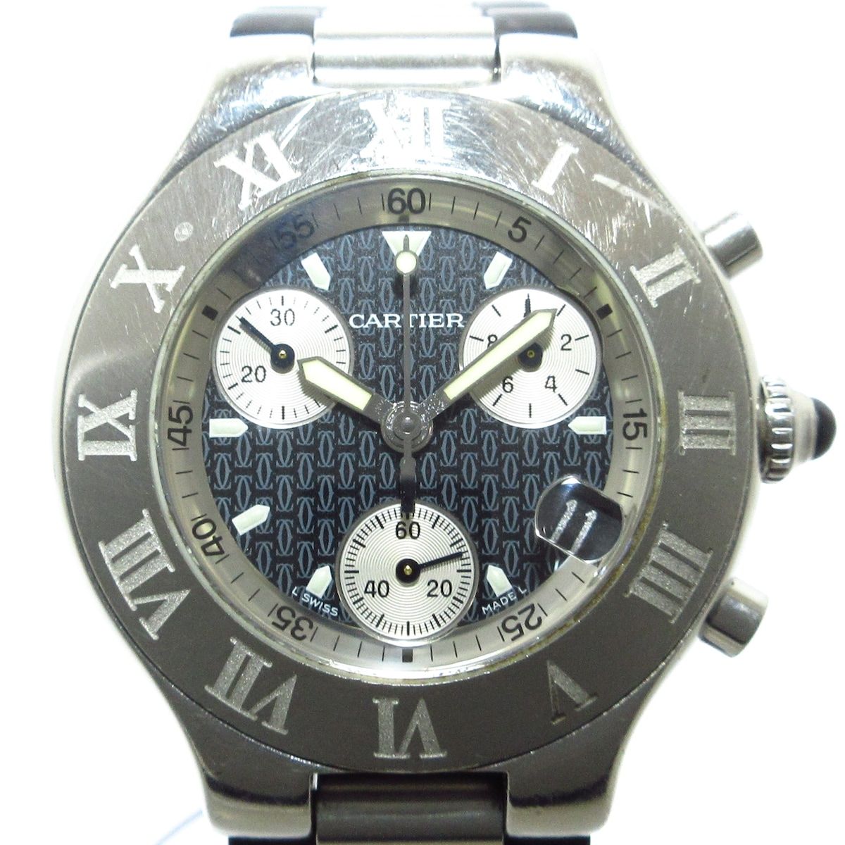 Cartier(カルティエ) 腕時計 クロノスカフ21 W10184U2 メンズ ラバー ...