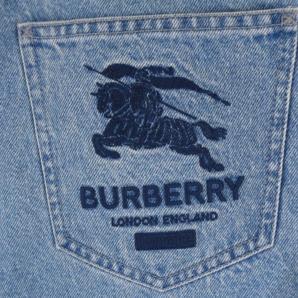 SUPREME (シュプリーム) 22SS×BURBERRY Denim Short ロゴ刺繍デニム