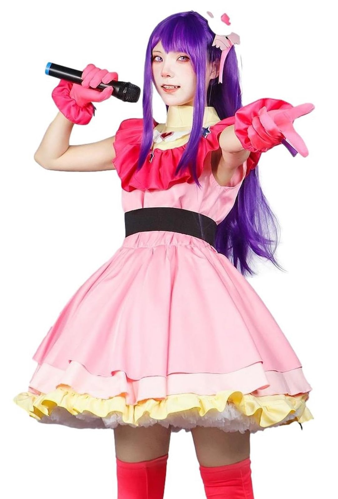 [ReiLuana] 推しの子 コスプレ 衣装 子供 アイドル コスチューム ハロウィン 変身 仮装 人気 かわいい おしゃれ ワンピース 星野アイ リアル イベント ステージ ドレス レディース 変装 パーティ