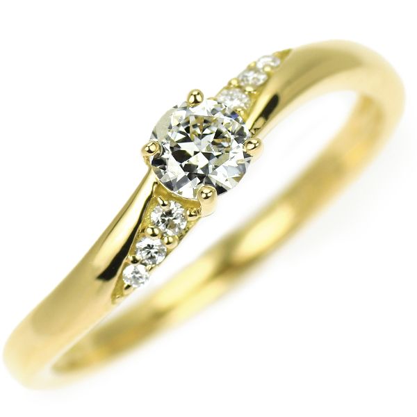 K18 高品質ダイヤモンドリング D0.22ct サイズ11.5号 18金 
