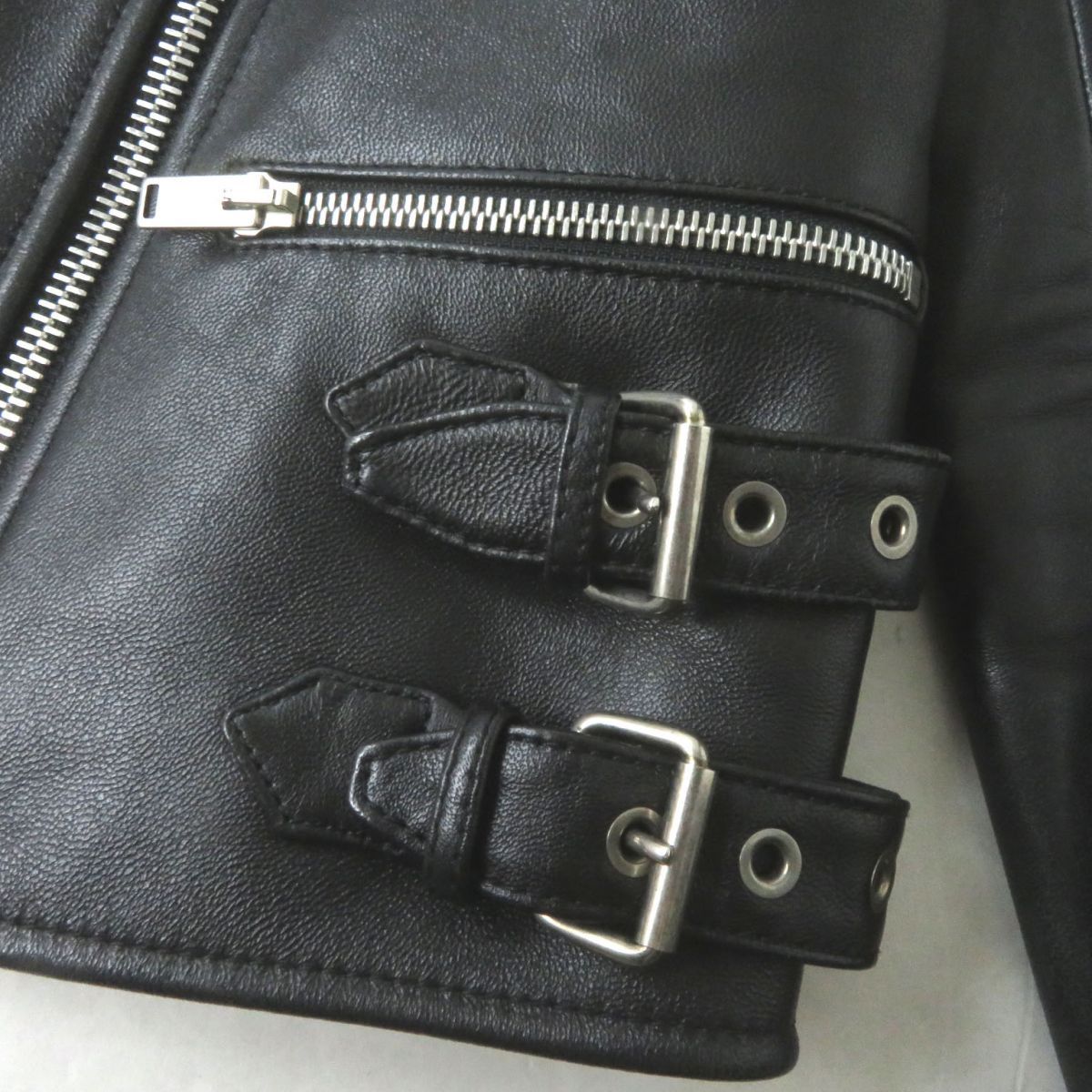 CELINE セリーヌ ラムレザー シングルライダース ジャケット