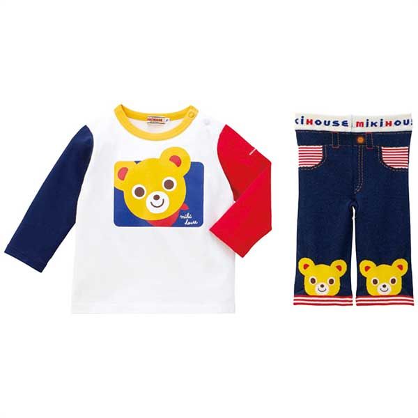 ミキハウス Tシャツ＆スパッツセット 黄 14-1122-689