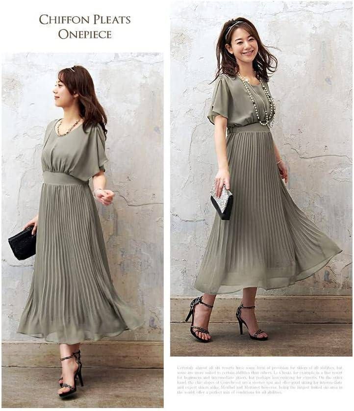 ♥ ルイルエブティック ワンピース プリーツ 半袖 ドレス フォーマル 結婚式 パーティー 入学式 謝恩会 Sサイズ