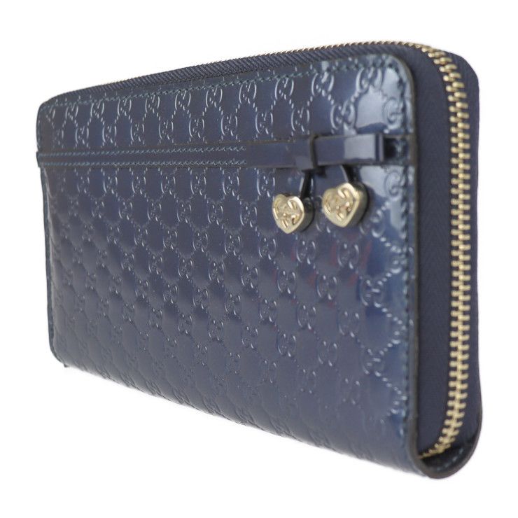 【極美品】GUCCI グッチ GG シマレザー ラウンドジップ 長財布 ネイビー グッチシマ グッチ財布 GUCCI ラウンドファスナー長財布 メンズ
